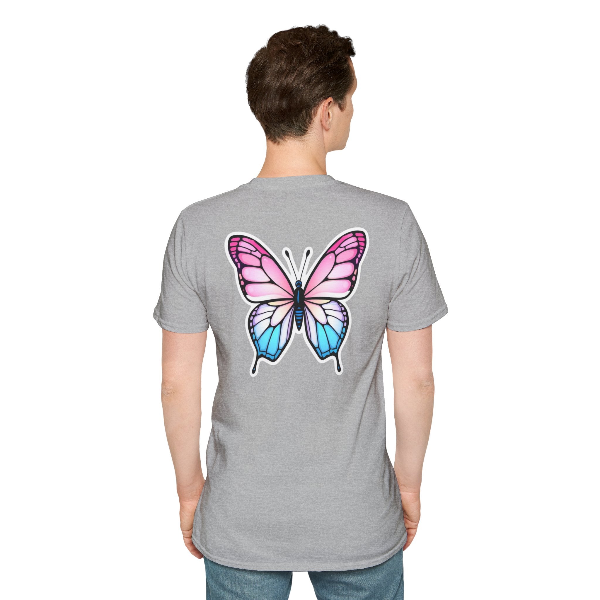 Trans Caterpillar to Butterfly Transformation T-Shirt, Unisex Graphic T-Shirt