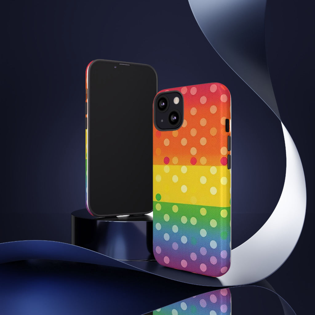 Rainbow Polka Dot Tough Phone Case for iPhone