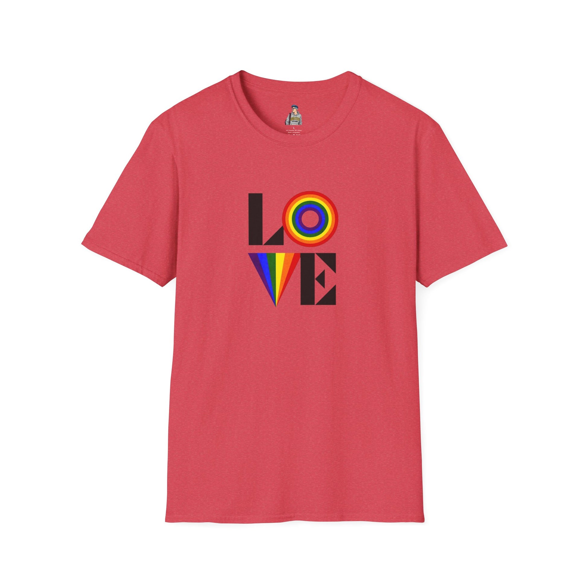 Vibrant LOVE Design for Pride Unisex Softstyle T-Shirt