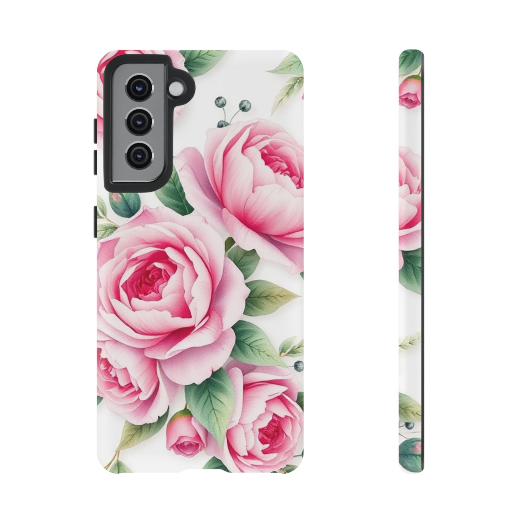 Android OR iPhone Compatible Cases - Pink Flower Design - Unique Tough Cases
