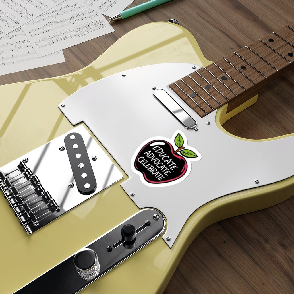 Educational Apple Die-Cut Stickers - Advocate & Celebrate