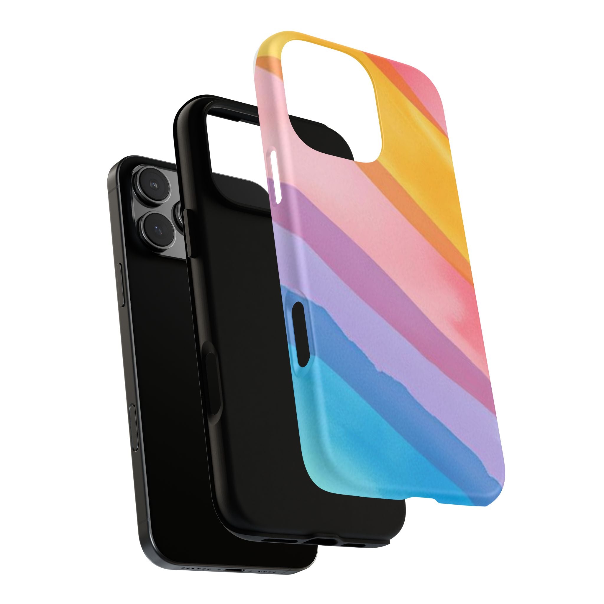 Colorful Diagonal Watercolor Tough Phone Case for iPhone