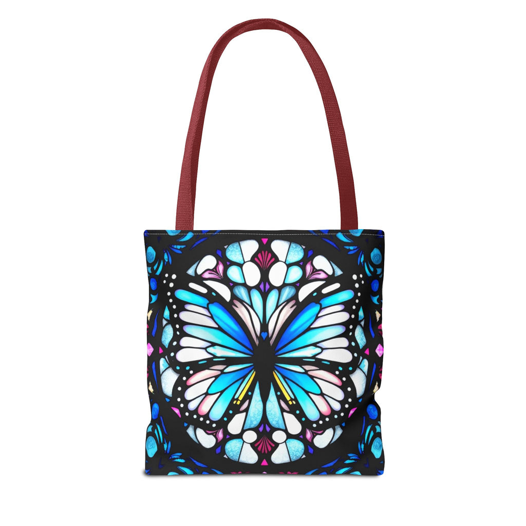 Colorful Butterfly Stained Glass Design Tote Bag
