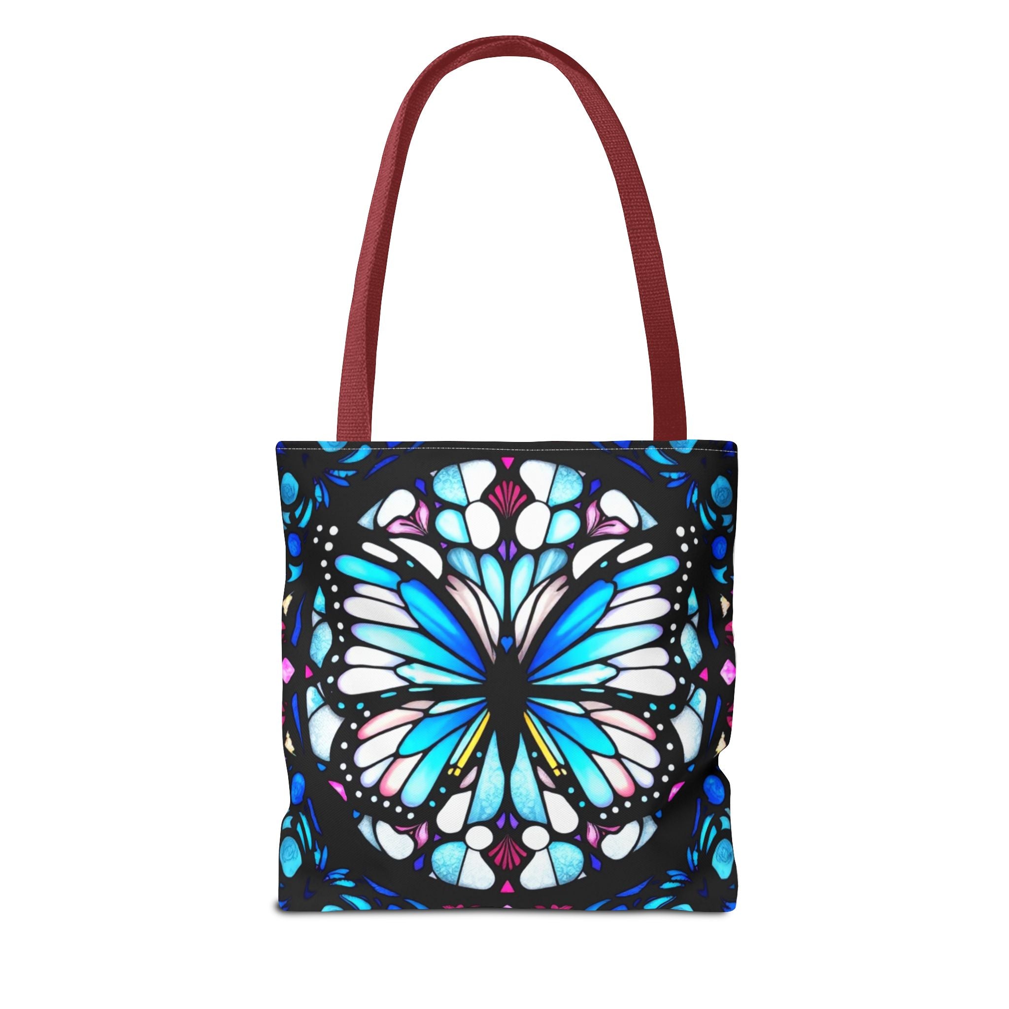 Colorful Butterfly Stained Glass Design Tote Bag