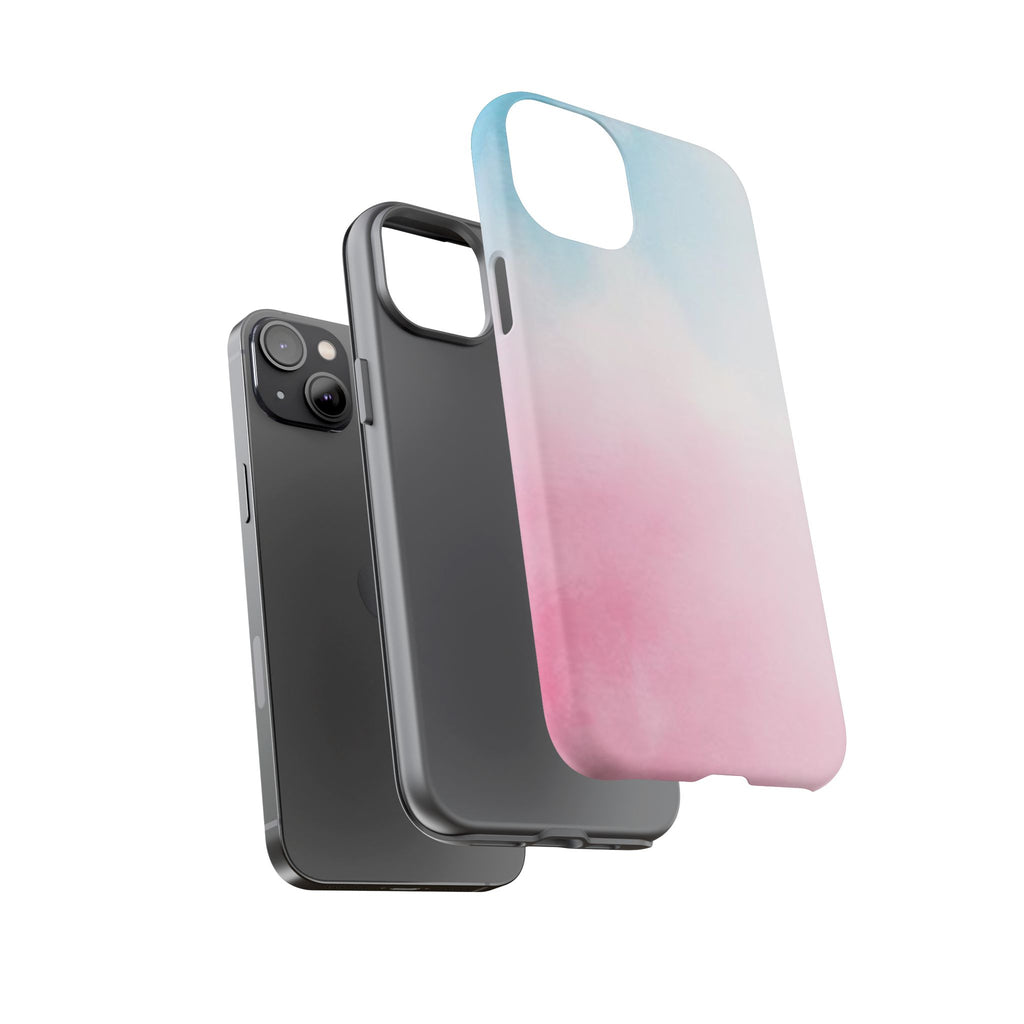 Pastel Cloud Tough Phone Case for iPhone Pink & Blue Gradient Protective Cover