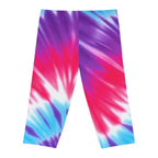 Vibrant Tie-Dye Capri Leggings for Women - Colorful Comfort Wear