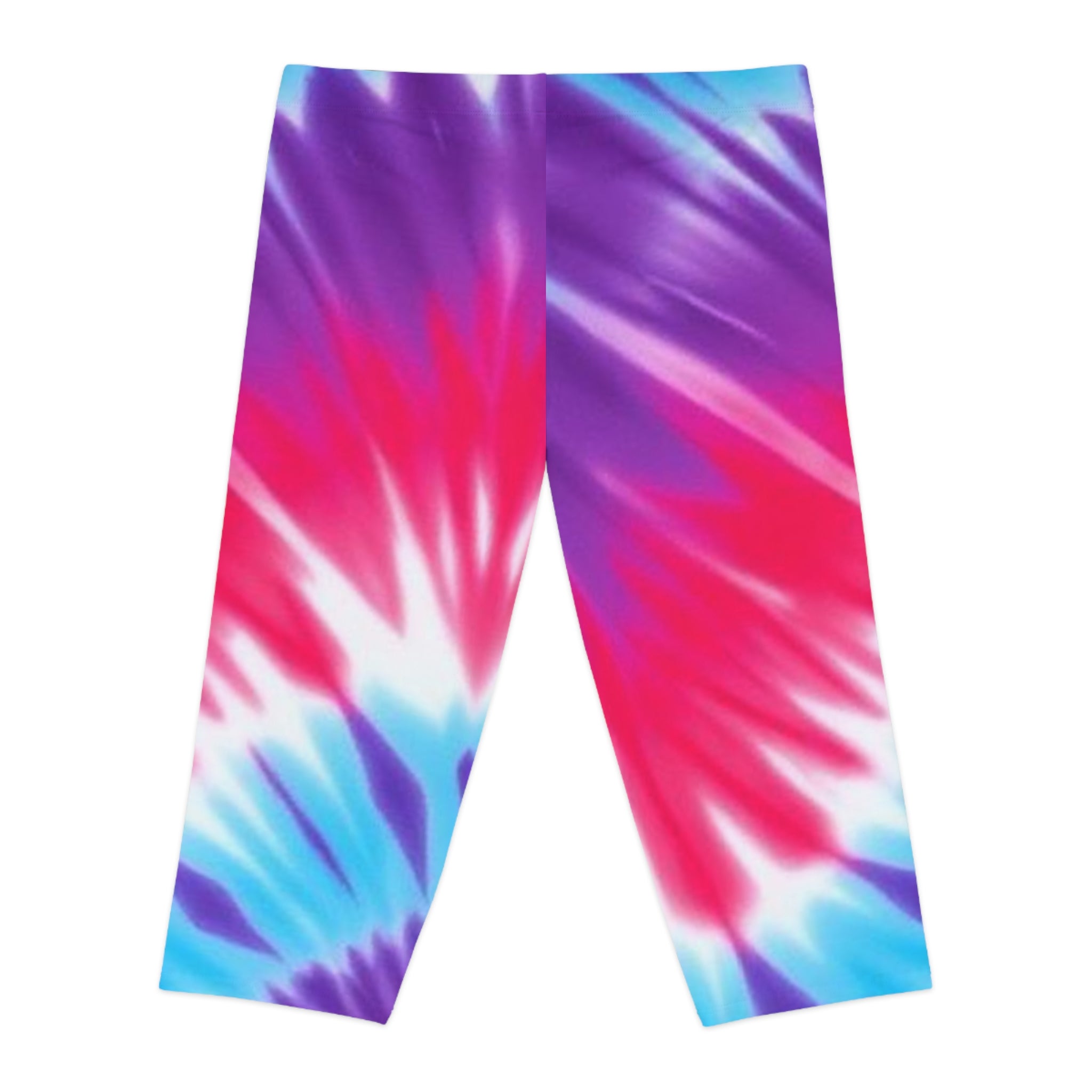 Vibrant Tie-Dye Capri Leggings for Women - Colorful Comfort Wear