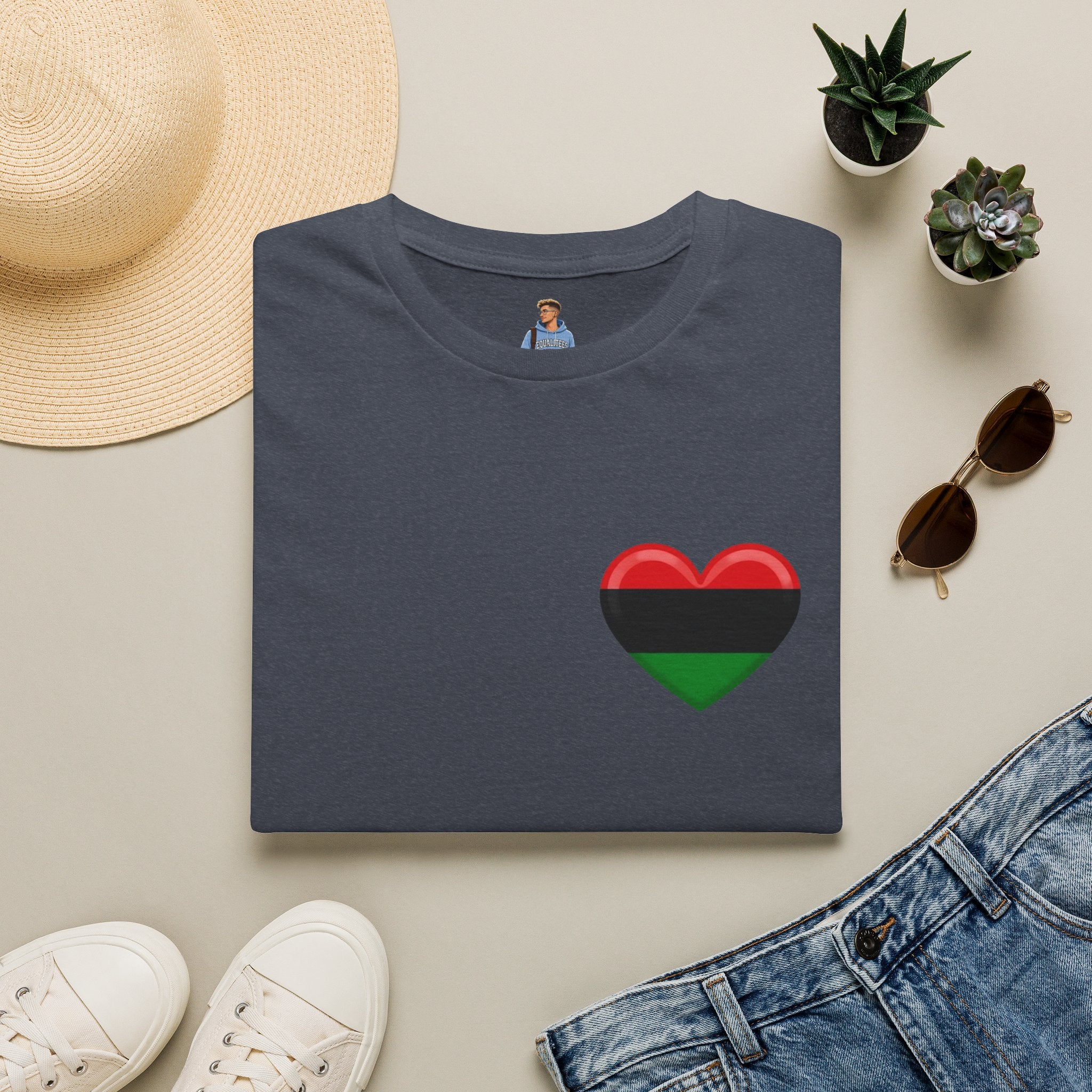 Unity and Heritage Unisex Softstyle T-Shirt with Pan-African Heart