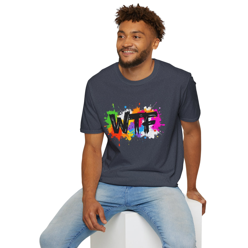 WTF Color Splash T-Shirt — Bold Rainbow Graphic Tee