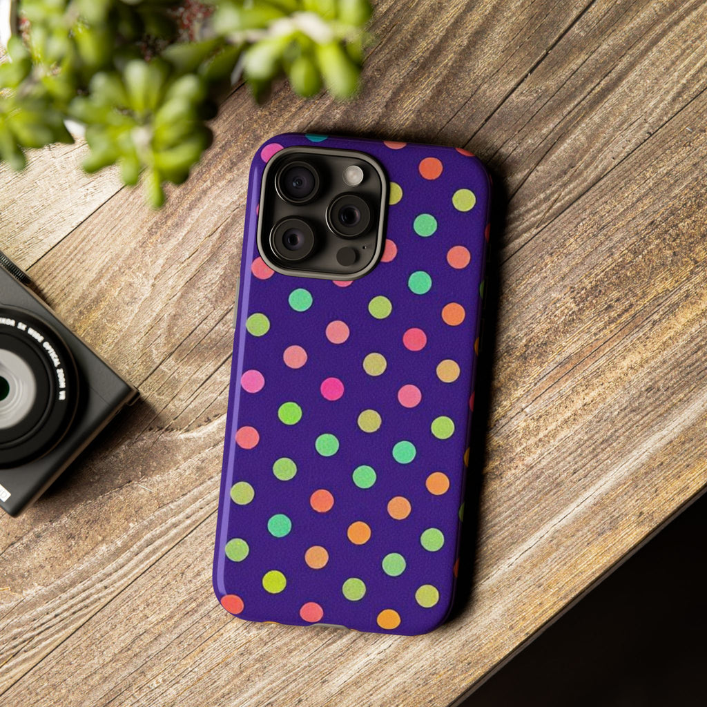 Colorful Polka Dot Tough Phone Case for iPhone