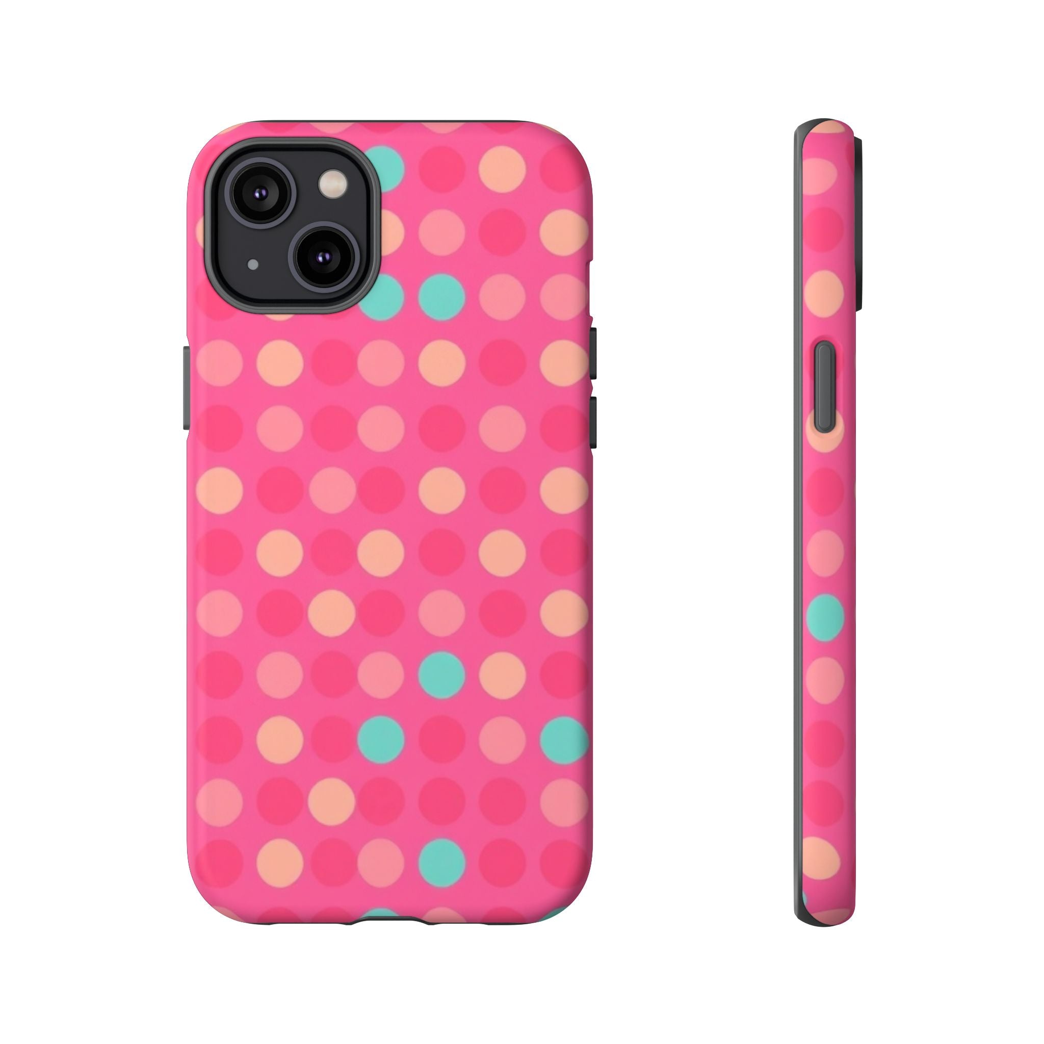 Android OR iPhone Protective Cases - Retro Polka Dots Pattern Tough Case