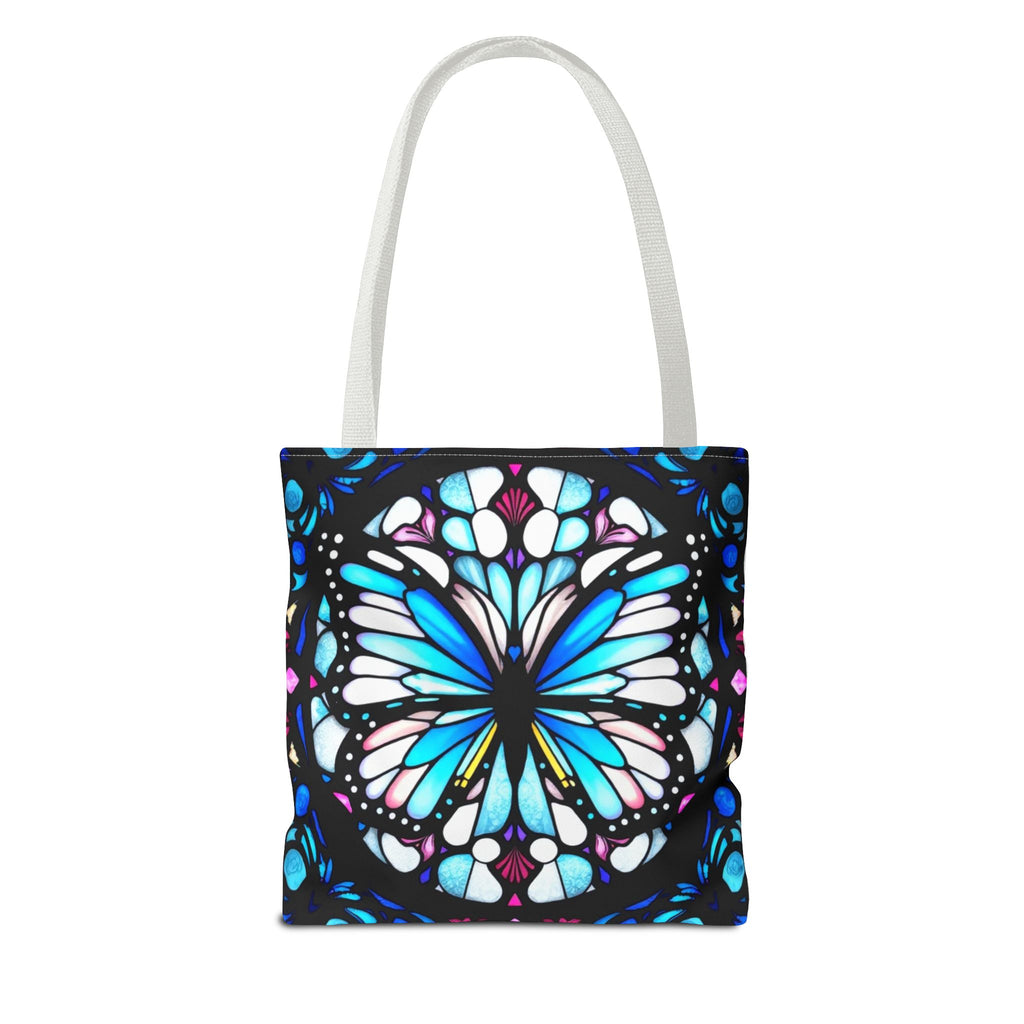 Colorful Butterfly Stained Glass Design Tote Bag