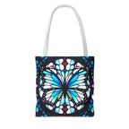 Colorful Butterfly Stained Glass Design Tote Bag