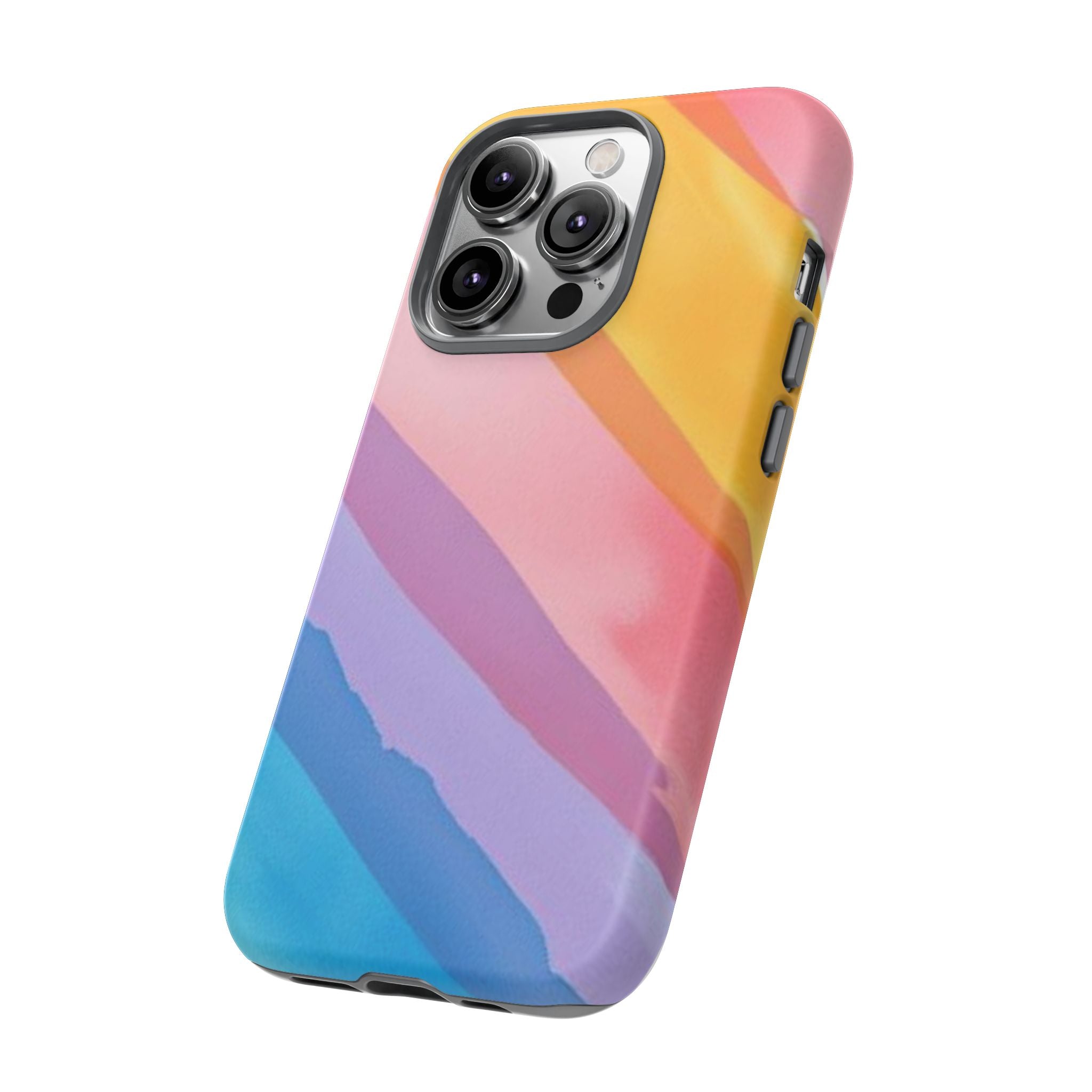 Colorful Diagonal Watercolor Tough Phone Case for iPhone