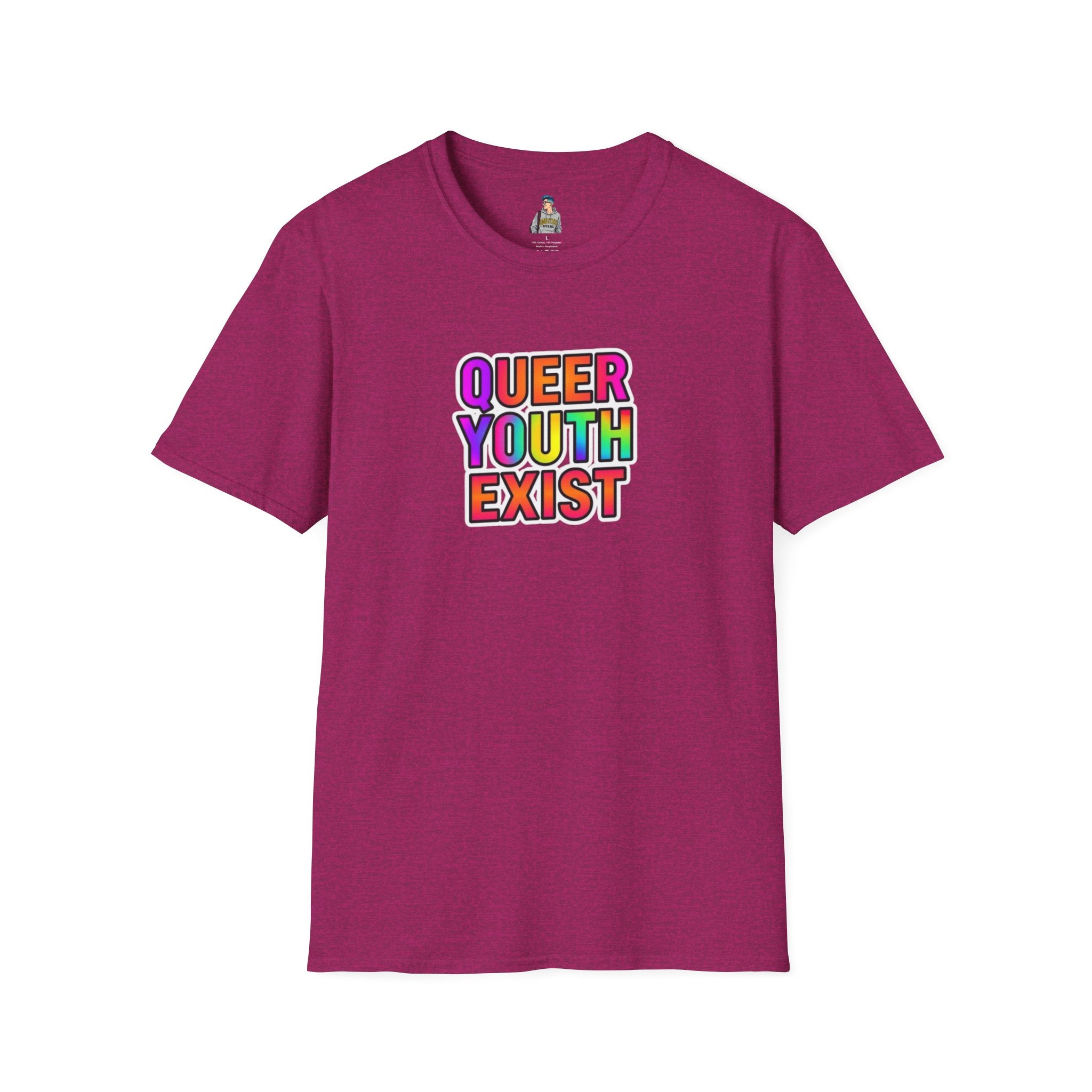 Queer Youth Exist T-Shirt | Unisex Softstyle Tee for Pride Events & Everyday Wear