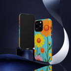 Floral Tough Phone Case for iPhone — Bright Daisy Garden Protective Cover