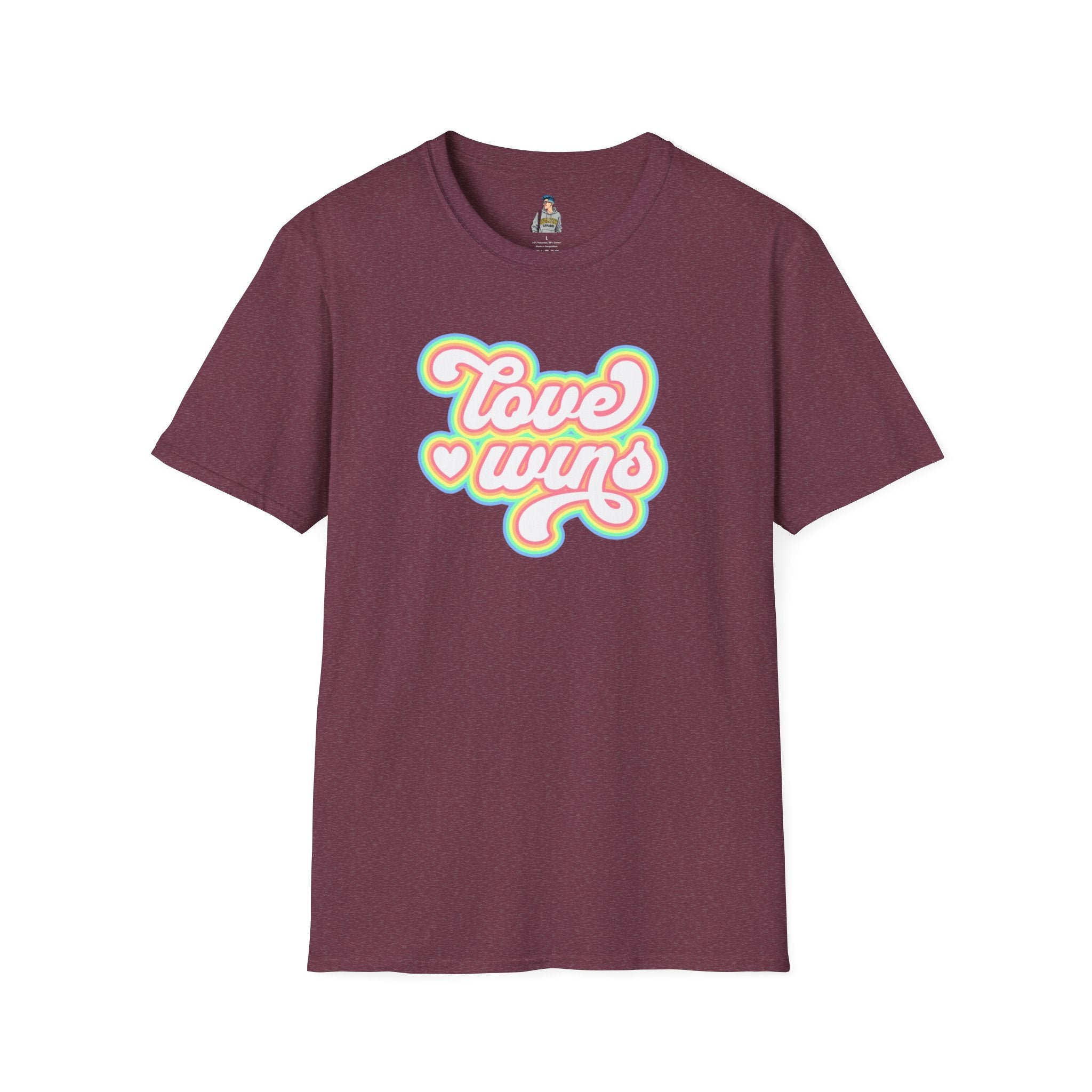 Love Wins Unisex Softstyle T-Shirt - Positive Vibes for Pride and Everyday Wear