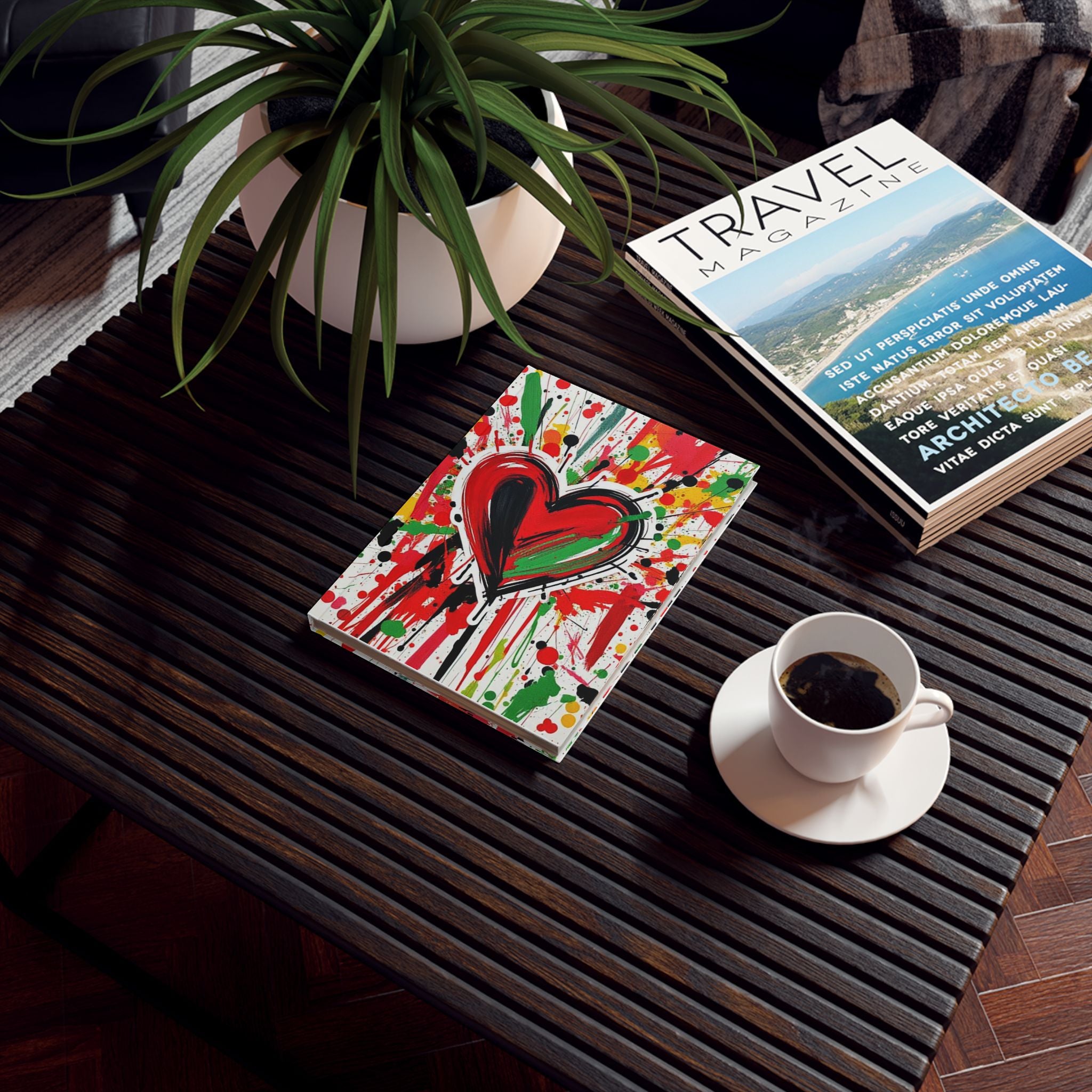 Heart with Pan-African Paint Design Hard Backed Journal - Perfect for Gifts, Journaling, and Celebrations