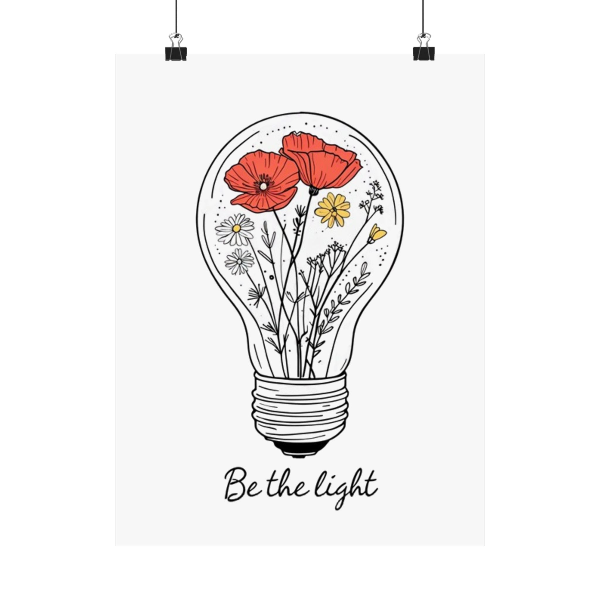 Inspirational Matte Vertical Poster - 'Be the Light'