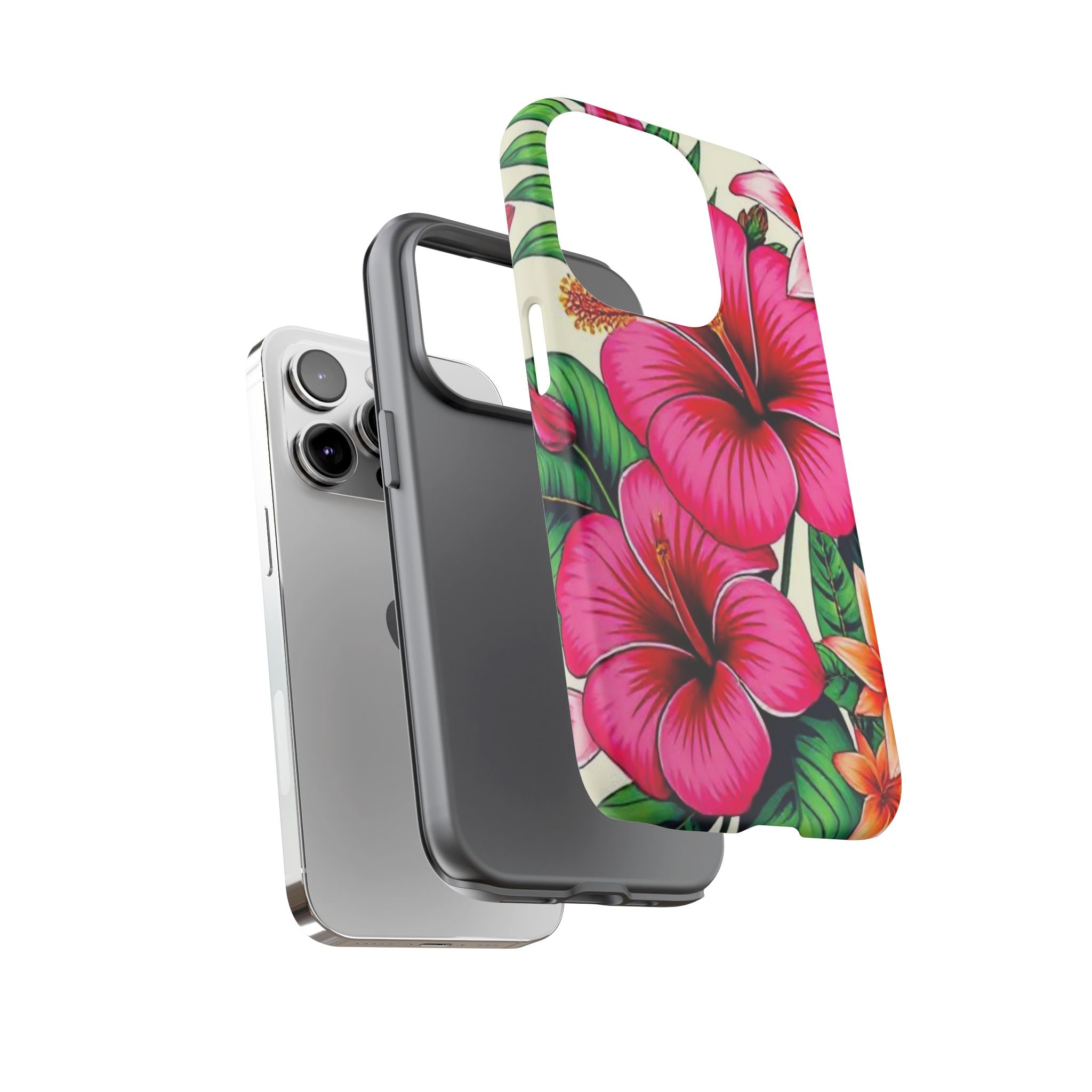 Tropical Hibiscus Phone Case for iPhone — Floral Tough Protective Cover