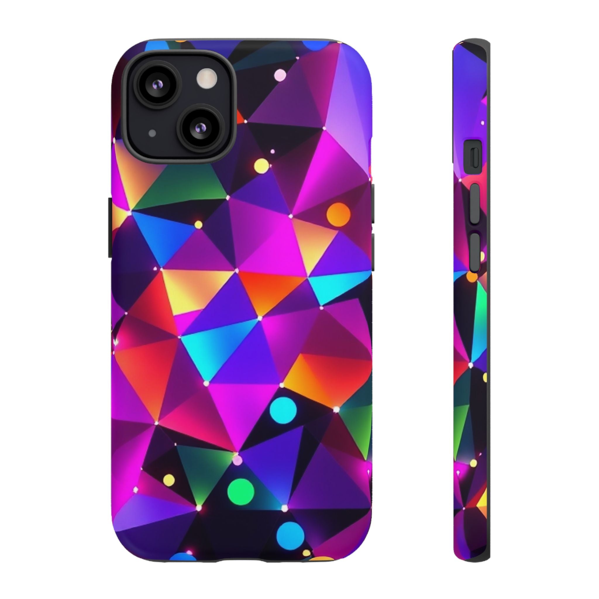 Android OR iPhone Compatible Cases - Colorful Angles Design - Unique Tough Cases