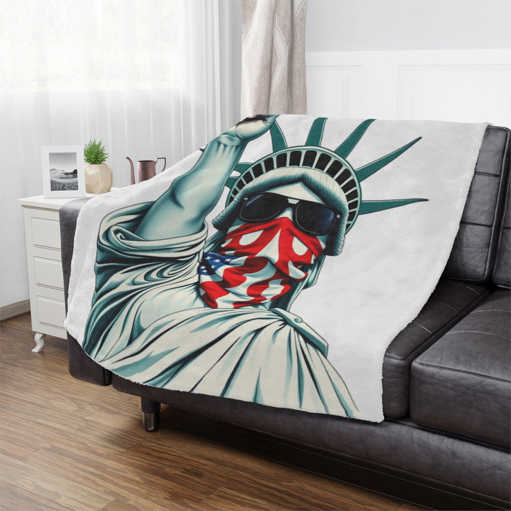 Patriotic Microfiber Blanket RESIST Lady Liberty Design