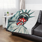 Patriotic Microfiber Blanket RESIST Lady Liberty Design