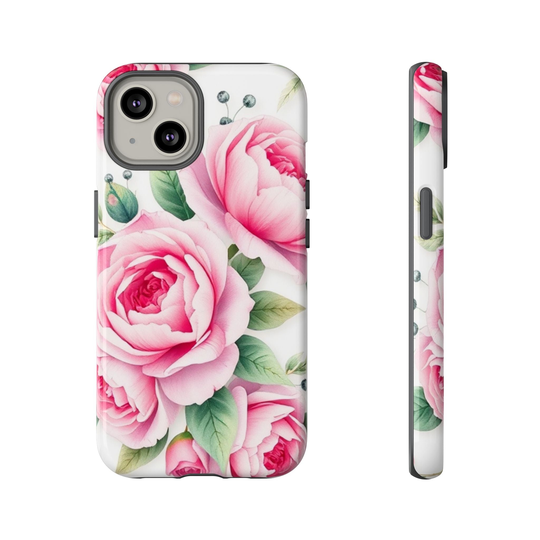 Android OR iPhone Compatible Cases - Pink Flower Design - Unique Tough Cases