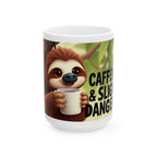 Caffeinated & Slightly Dangerous Sloth - Ceramic Mug - Perfect Gift for Coffee Lovers