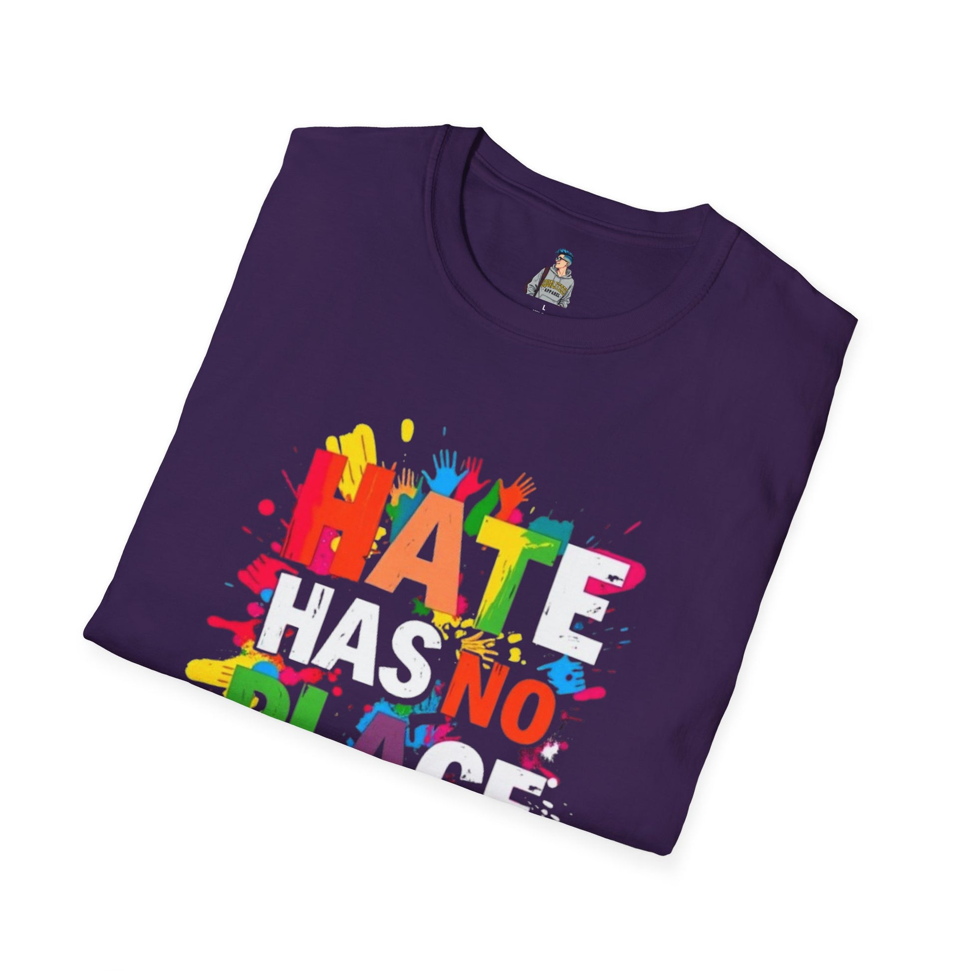 Unisex Softstyle T-Shirt - Hate Has No Place Colorful Graphic Tee