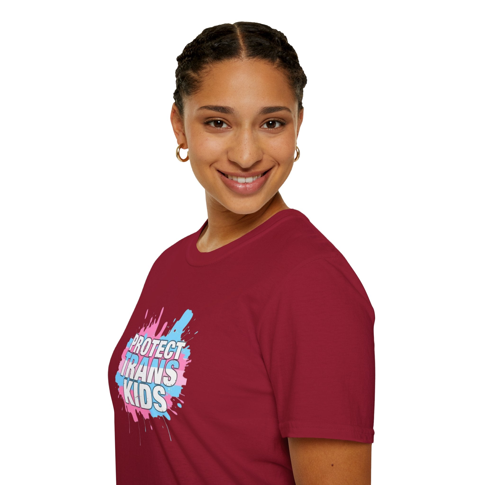 Protect Trans Kids Unisex Softstyle T-Shirt - Supportive LGBTQ+ Apparel
