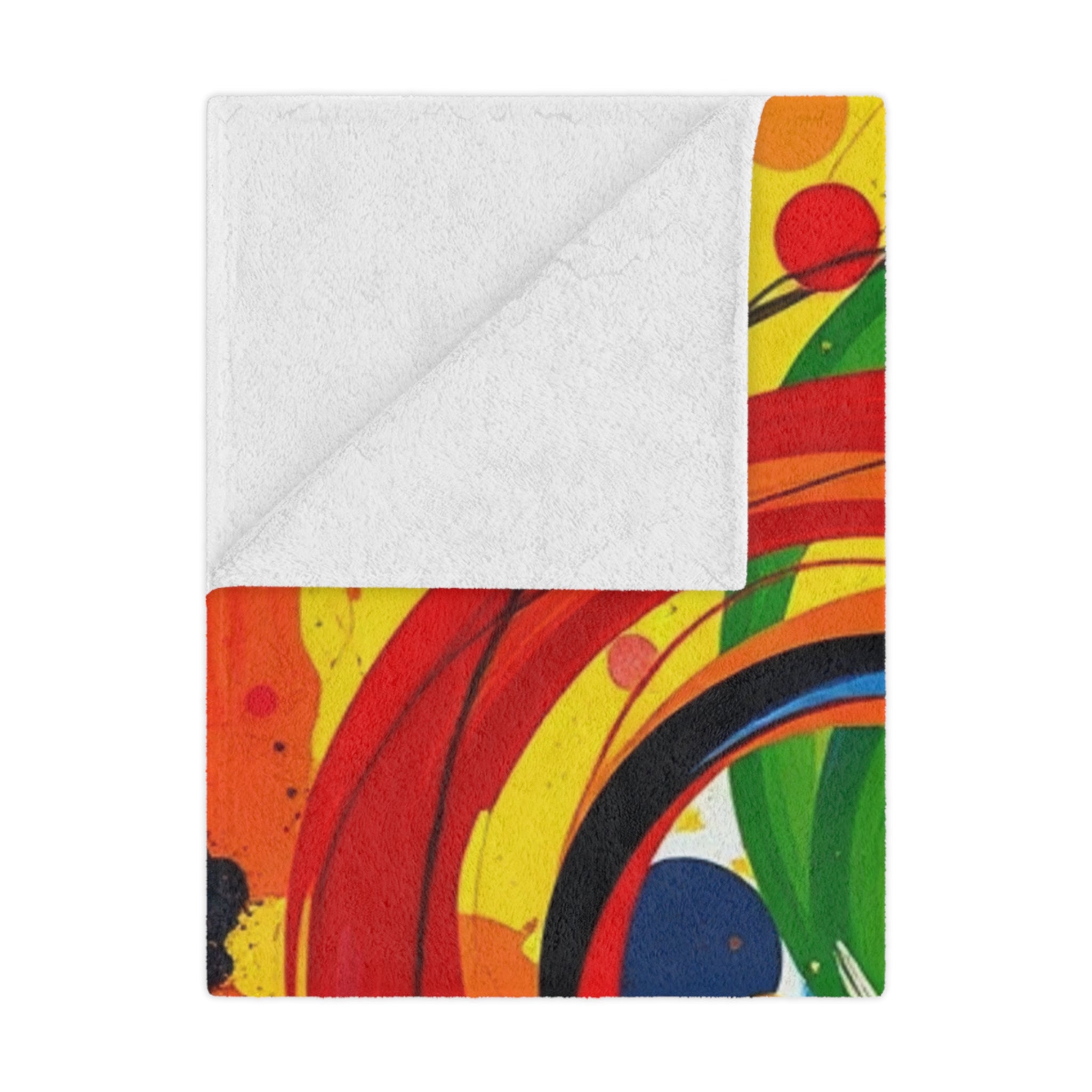 Rainbow Circles and Swirls - Microfiber Blanket