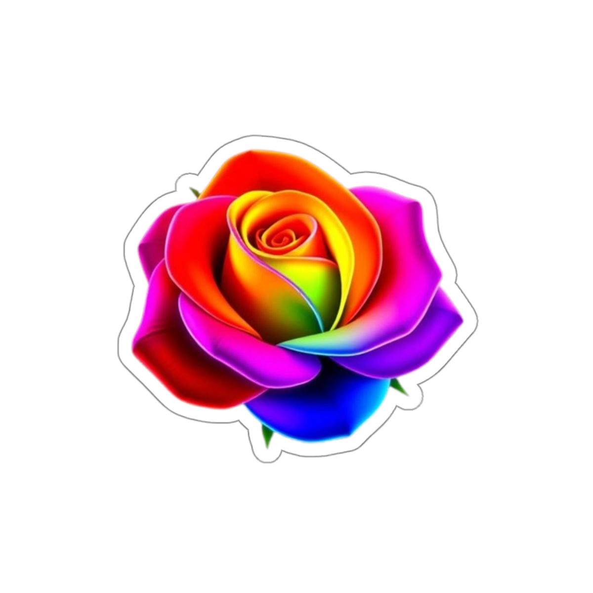 Die-Cut Stickers - Rose - Rainbow Colors
