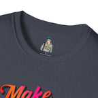 Inspirational Unisex Softstyle T-Shirt - 'Make Good Trouble' Rainbow Statement Tee