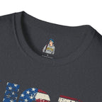 Patriotic Unisex Softstyle T-Shirt - "USA" & History Quote Design