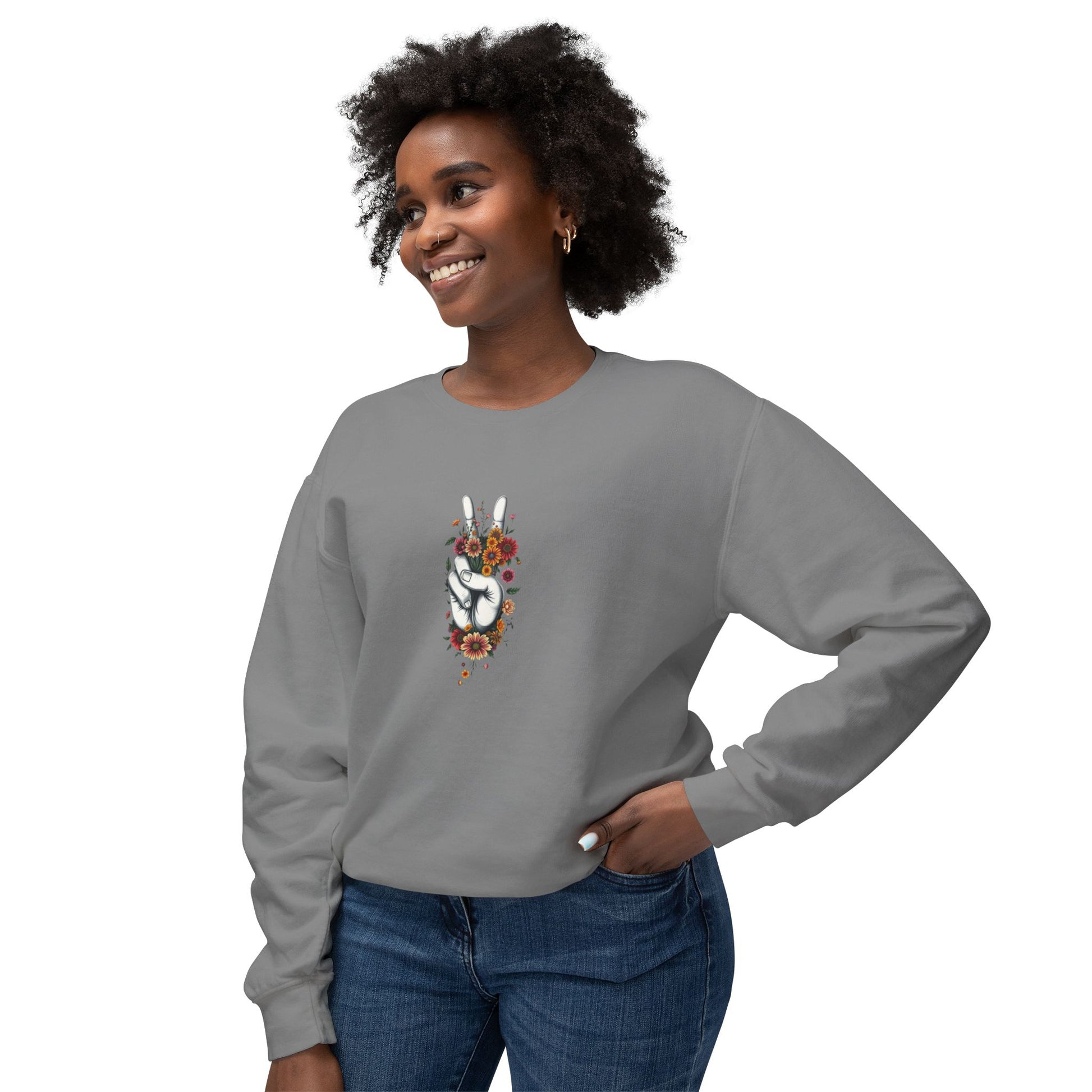 Unisex Lightweight Crewneck Sweatshirt -Grow Peace