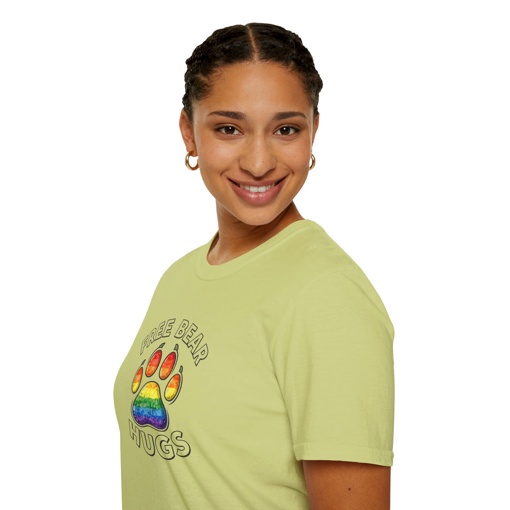 Free Bear Hugs Rainbow Paw T-Shirt