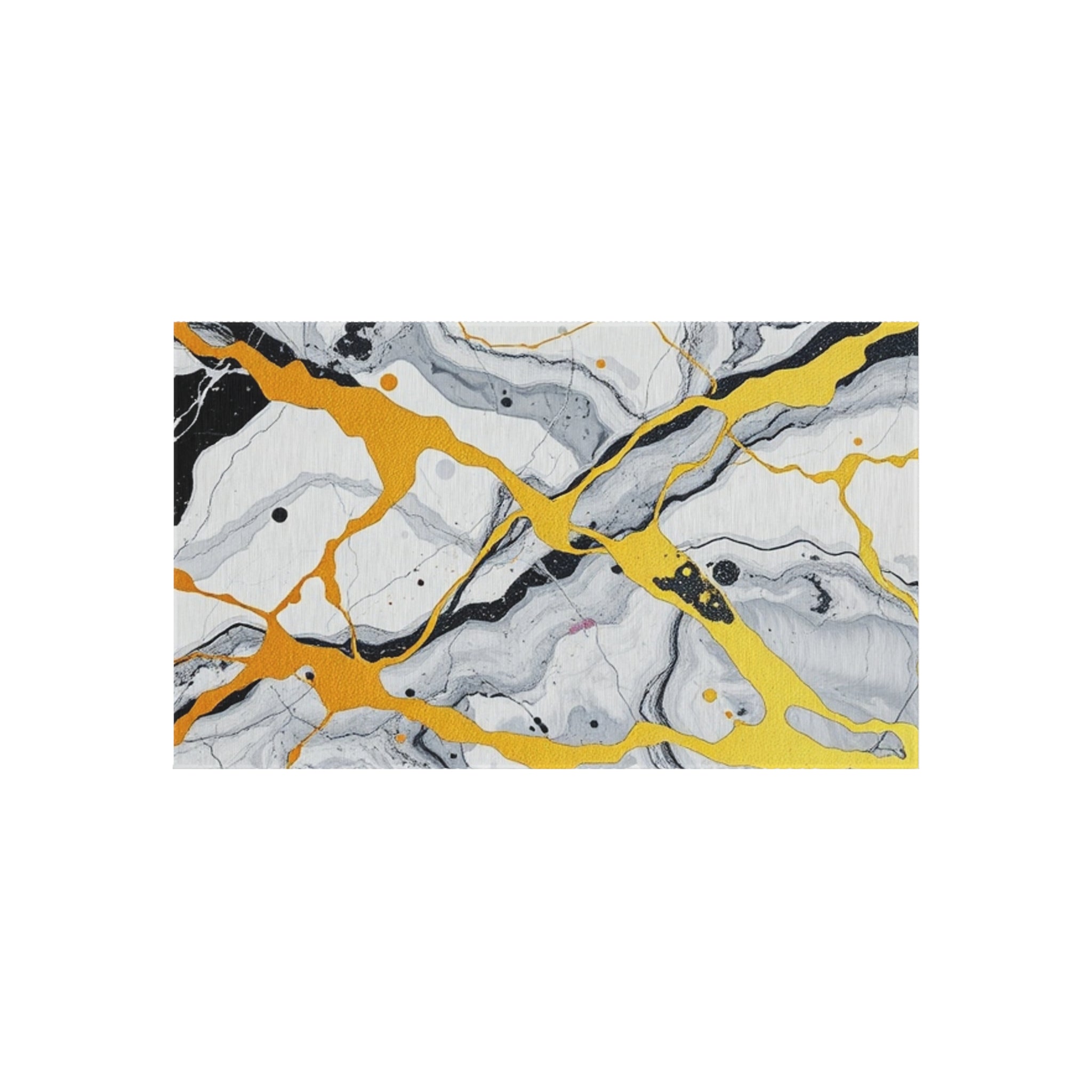 Marble and Gold Design Outdoor Rug - Colorful Decorative Mat for Patios & Gardens