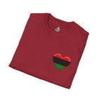 Unity and Heritage Unisex Softstyle T-Shirt with Pan-African Heart