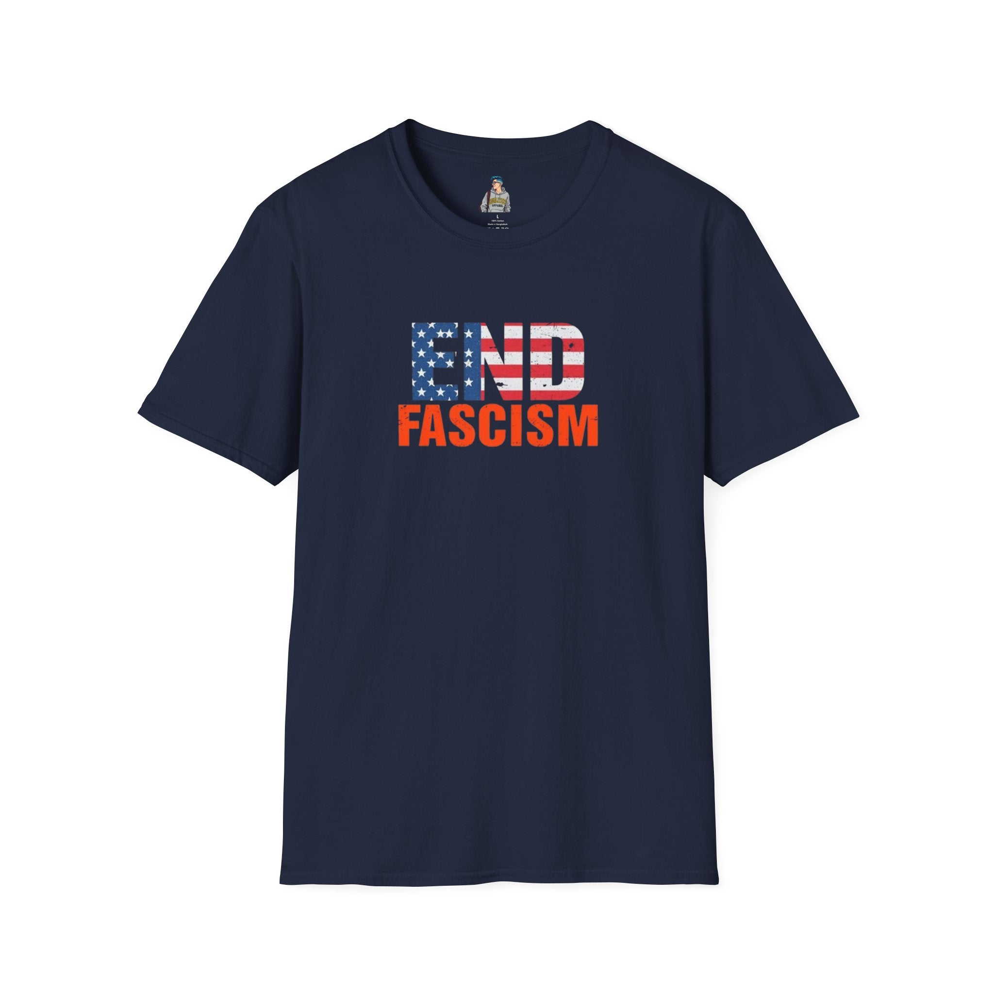 End Fascism Unisex Softstyle T-Shirt | Bold Patriotic Statement Tee