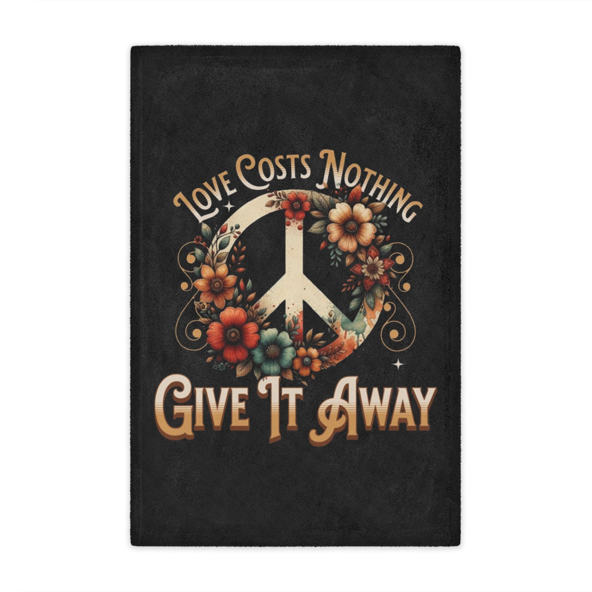 Grow Peace, Love Costs Nothing Give It Away - Microfiber Blanket