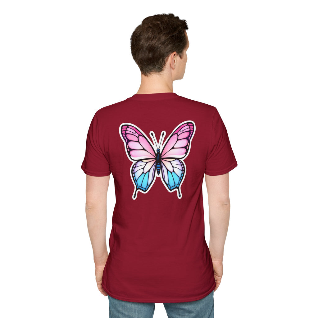 Trans Caterpillar to Butterfly Transformation T-Shirt, Unisex Graphic T-Shirt