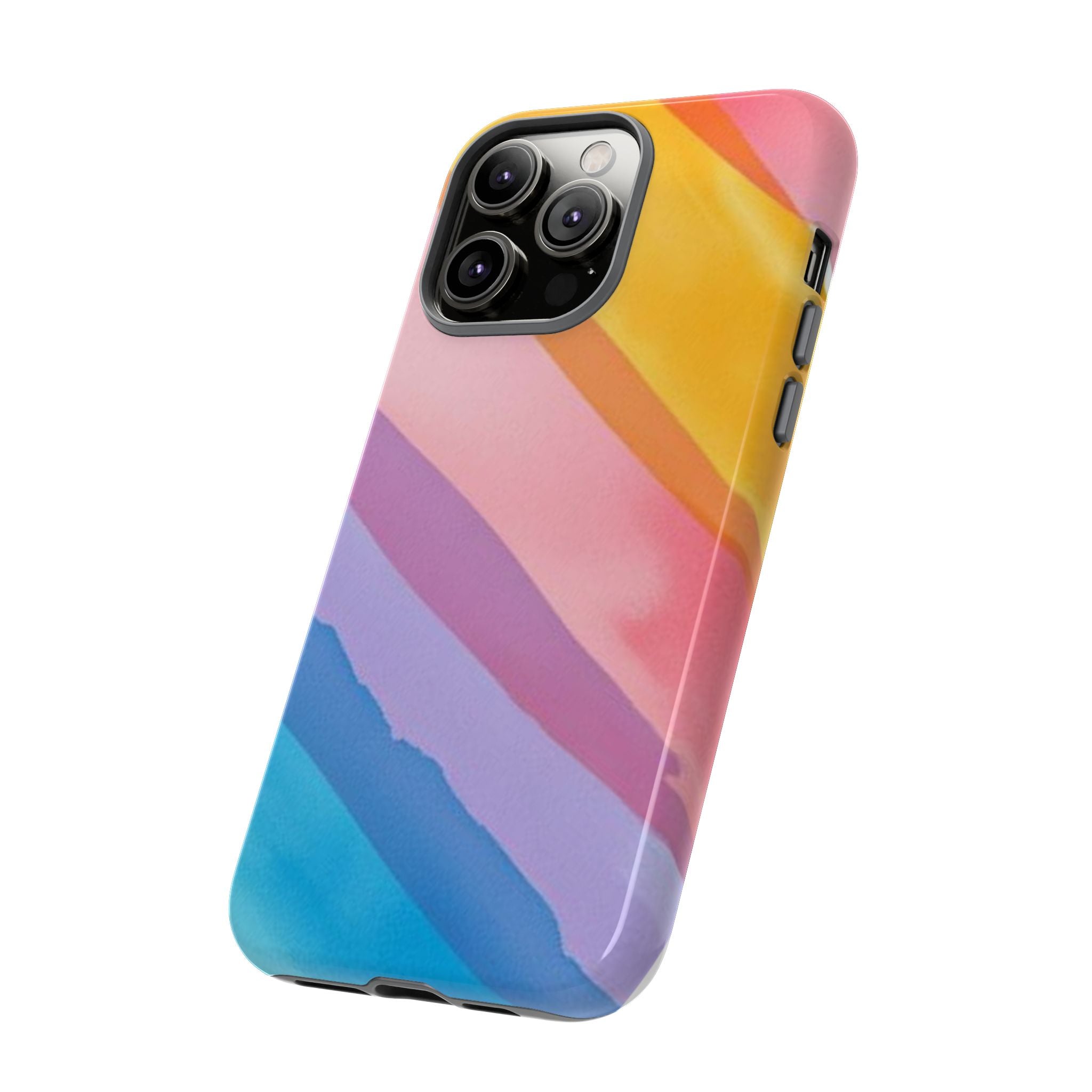 Colorful Diagonal Watercolor Tough Phone Case for iPhone