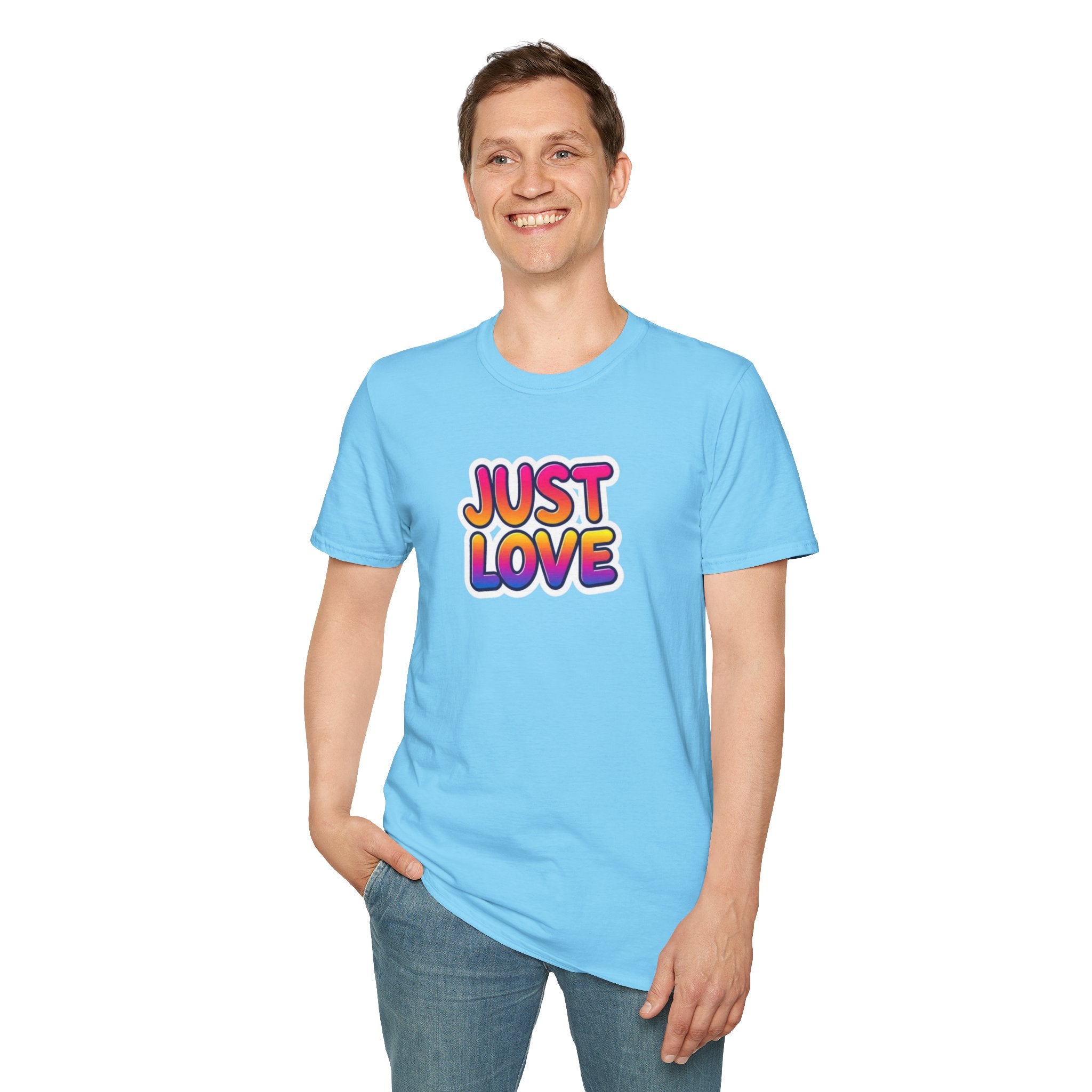 Just Love Unisex Softstyle T-Shirt | Perfect for Pride, Anniversaries, and Everyday Wear