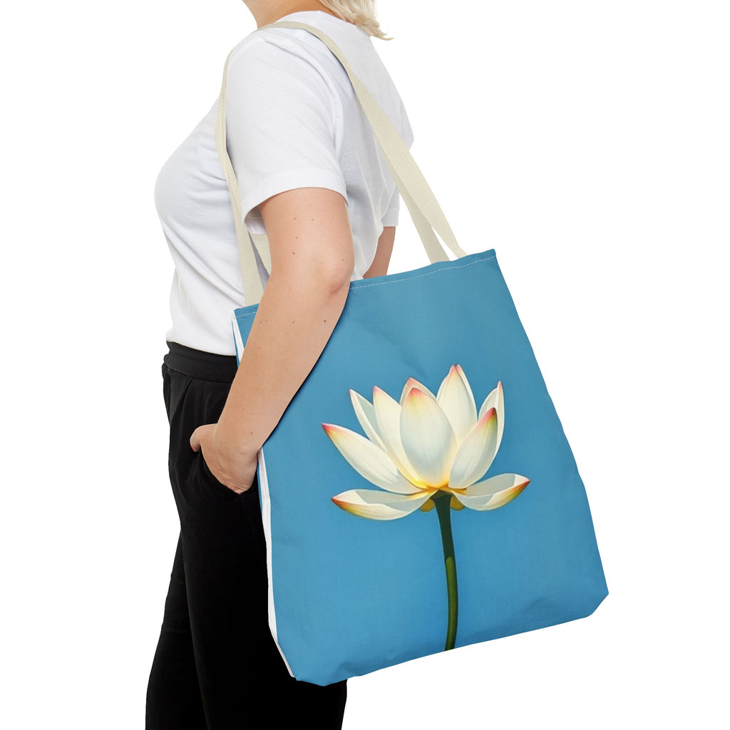 White Lily on Canvas Design - Tote Bag