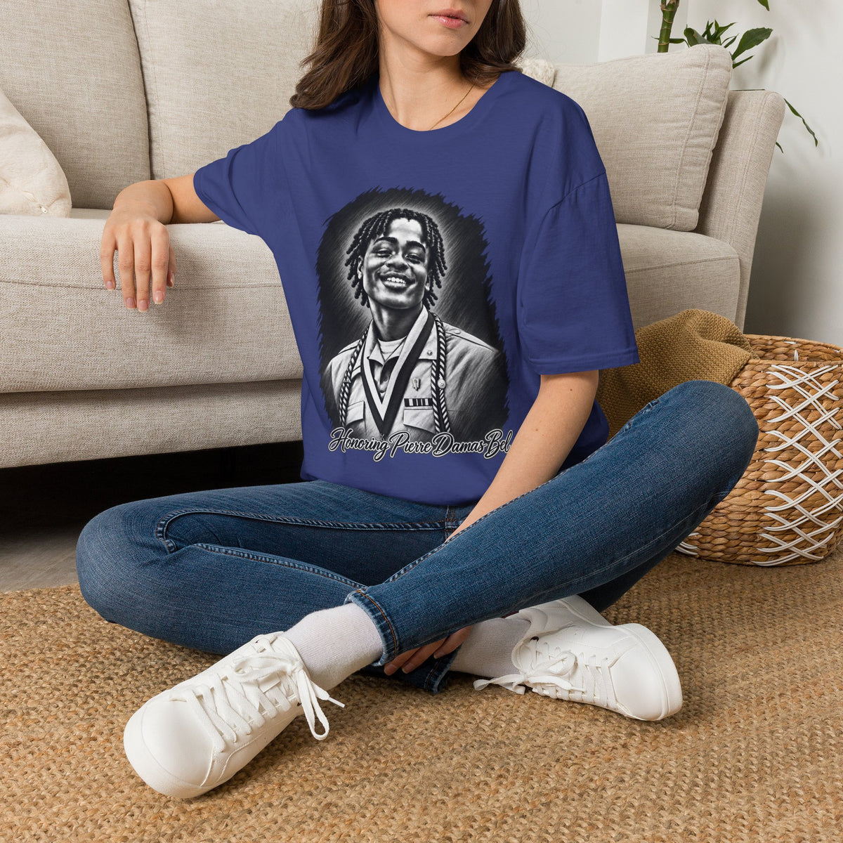 Smiling Portrait Front - In Memory of Pierre Damas Bel T-Shirt