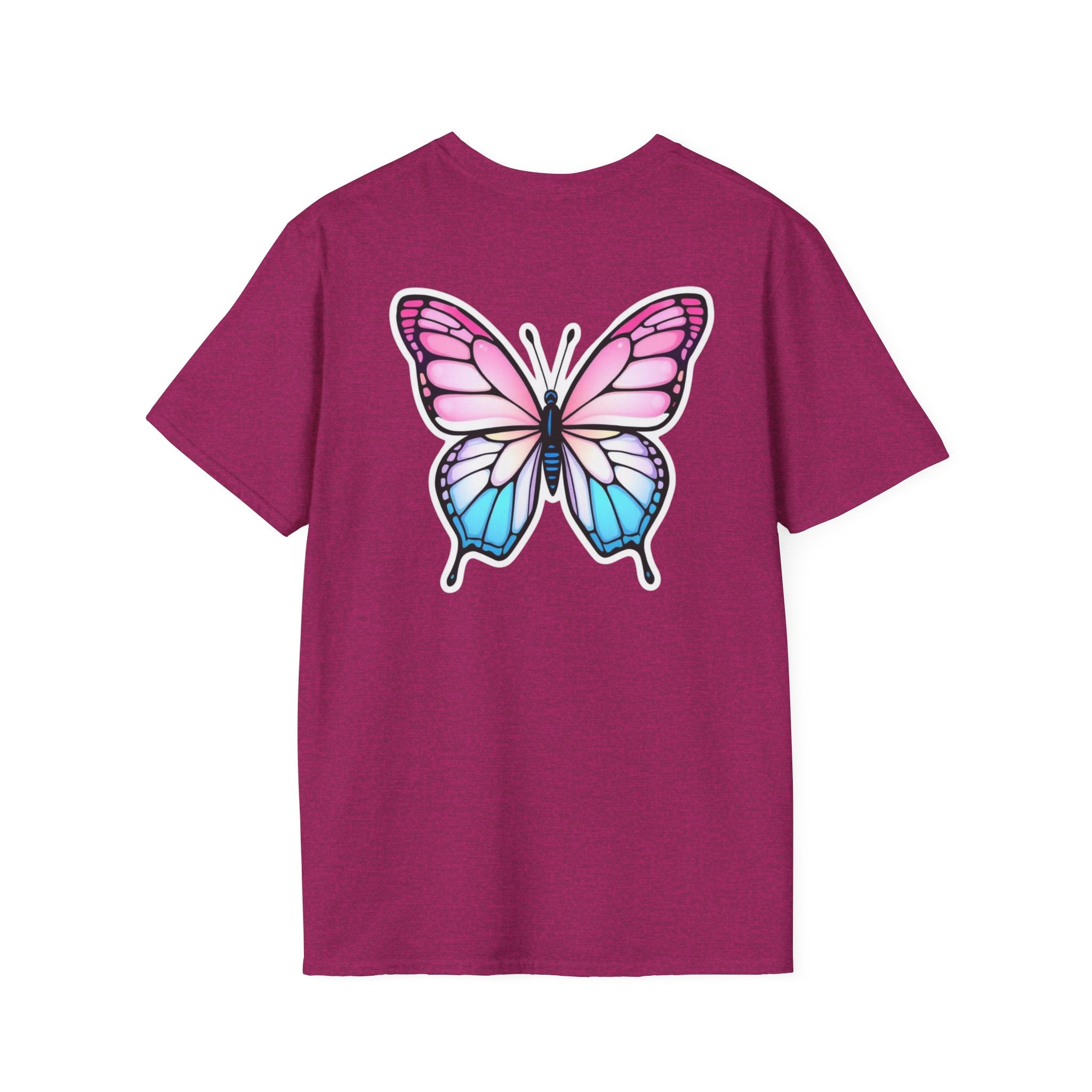 Trans Caterpillar to Butterfly Transformation T-Shirt, Unisex Graphic T-Shirt