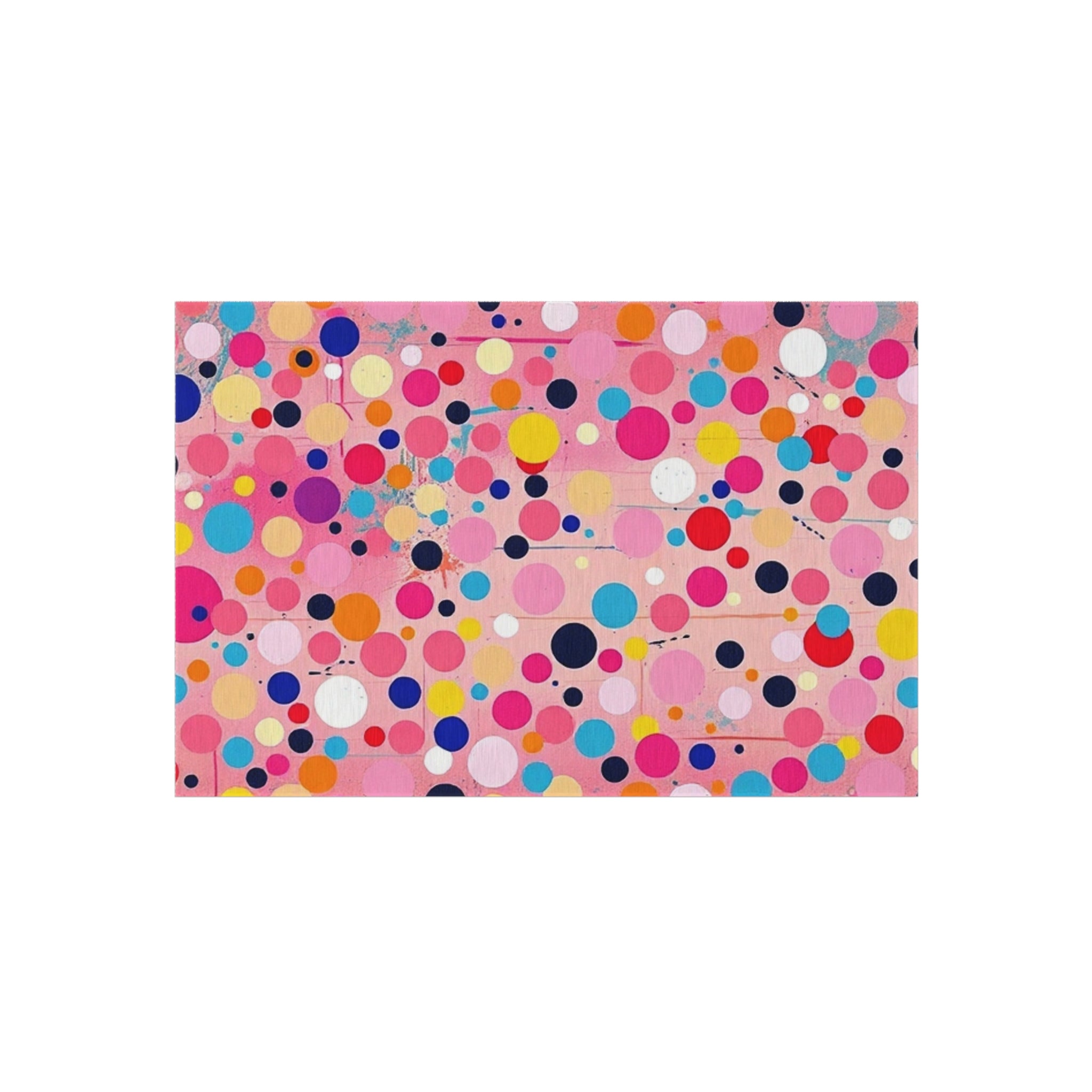 Abstract Dots and Pink Confetti Outdoor Rug - Colorful Decorative Mat for Patios & Gardens