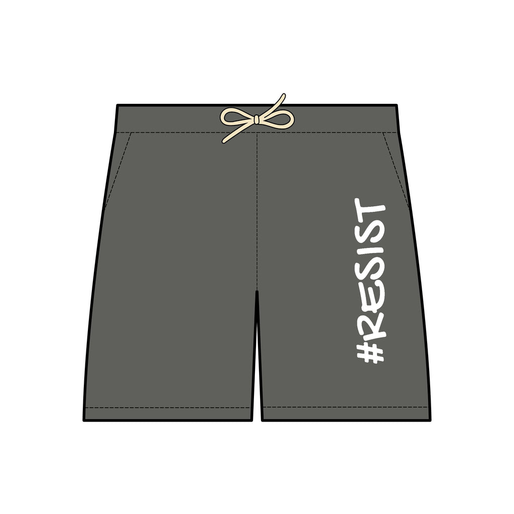 Unisex Lightweight Fleece Sweat Shorts with '#RESIST' Design