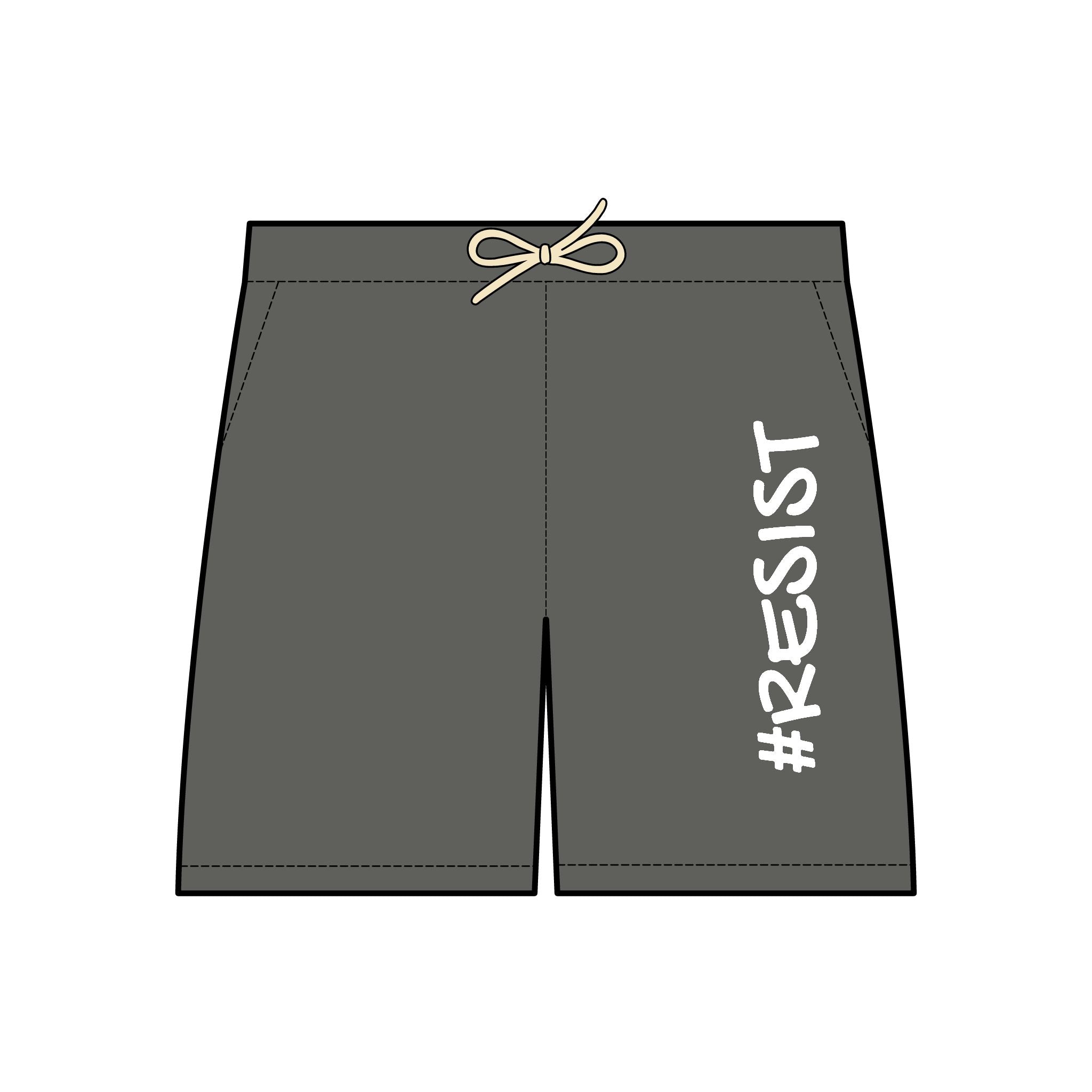 Unisex Lightweight Fleece Sweat Shorts with '#RESIST' Design